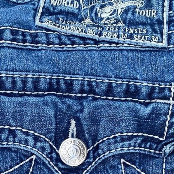 Vintage True Religion Jeans Size 34 RICKY BIG T Blue - Picture 6 of 9